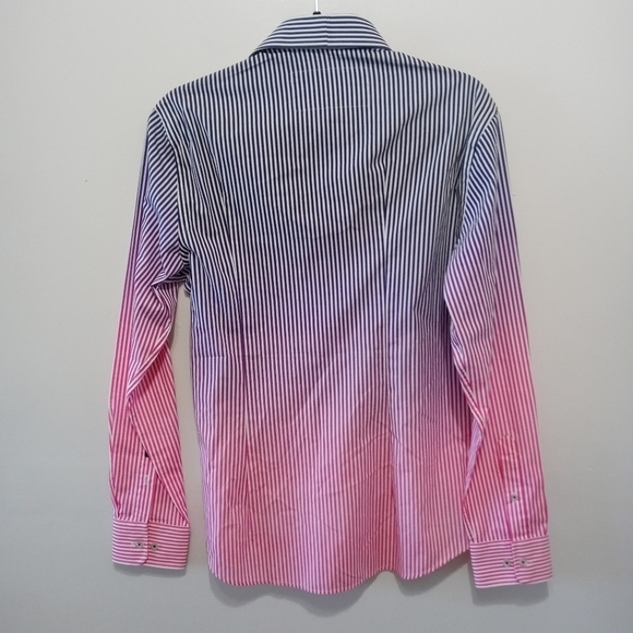 Stone Rose Ombre Striped Button Down Shirt Size 2 - Picture 3 of 9